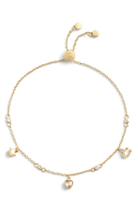 Mixed Charms Slider Bracelet