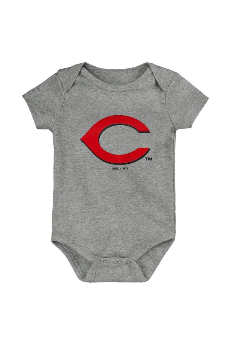 Infant Red/White/Gray Cincinnati Reds Born To Win 3-Pack Bodysuit Set, Alternate, color, Red