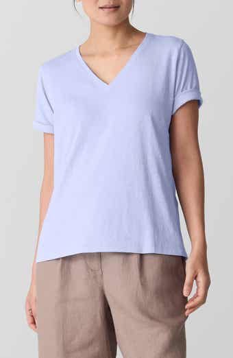 Eileen Fisher Easy V-Neck Organic Cotton T-Shirt