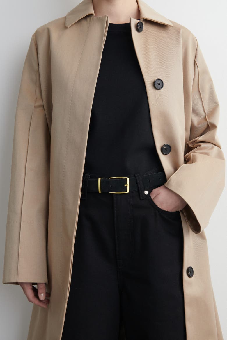 Classic Suede Belt, Main, color, BLACK