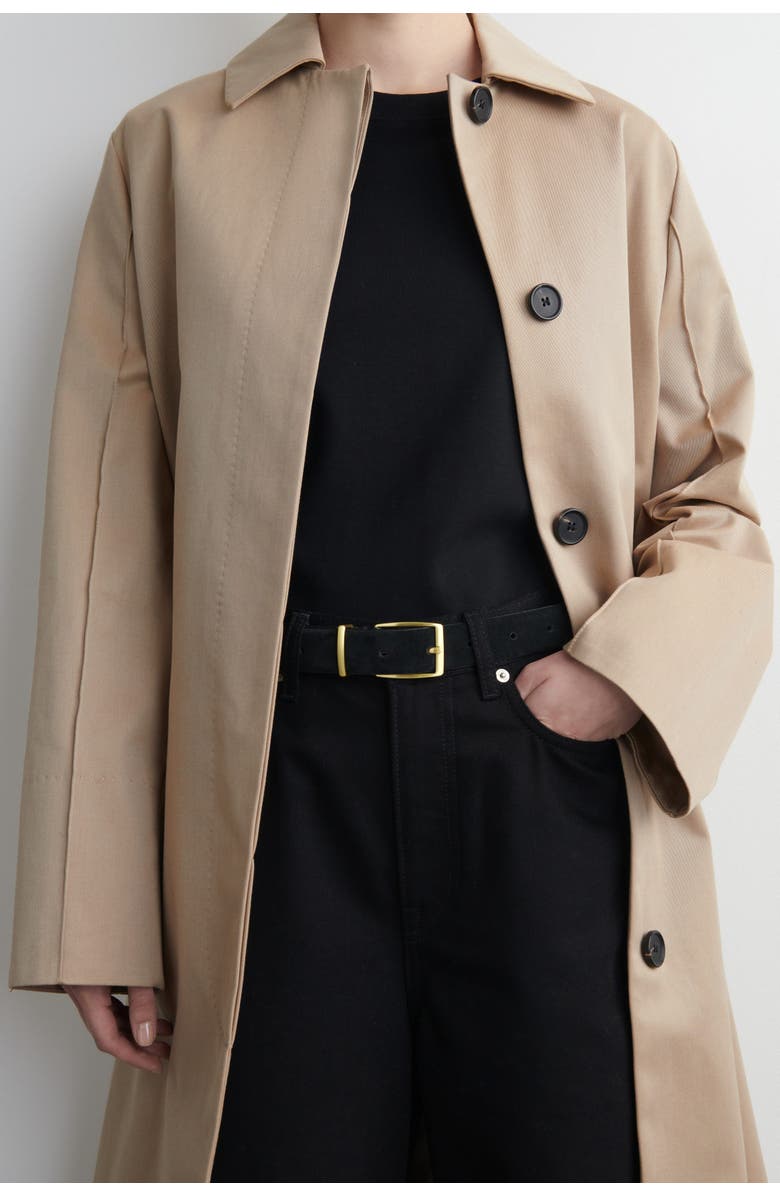 COS Classic Suede Belt, Main, color, Black