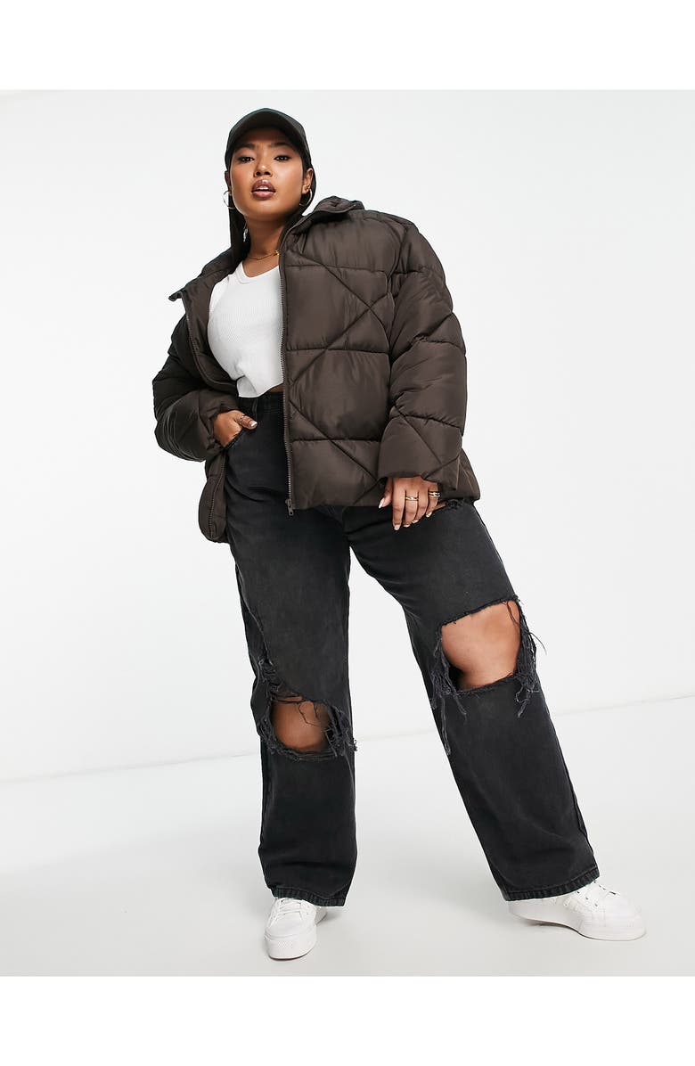ASOS DESIGN Curve Oversize Quilted Puffer Jacket, Alternate, color, 