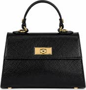 Persaman New York Isadora Croc Embossed Leather Top Handle Bag