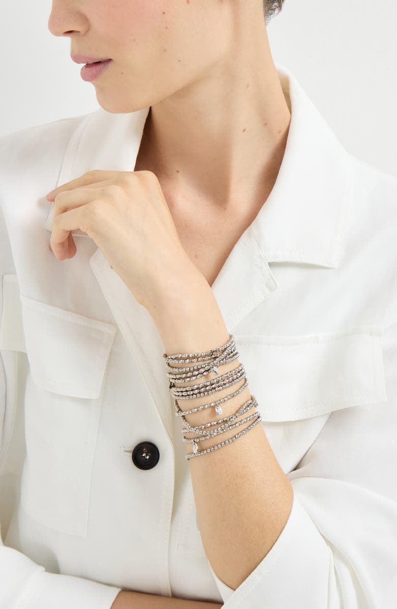 Brunello Cucinelli Hematite and Sterling Silver bracelet, Alternate, color, Silver