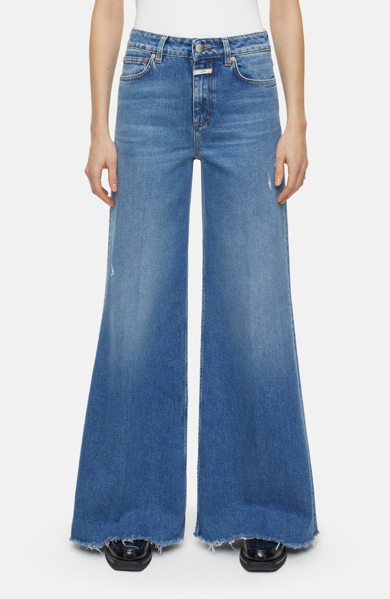 Closed Glow Up Wide Leg Jeans, Main, color, Mid Blue