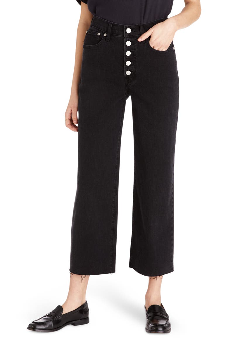 The Perfect Vintage Raw Hem Corset High Waist Straight Leg Jeans, Main, color, LUNAR WASH