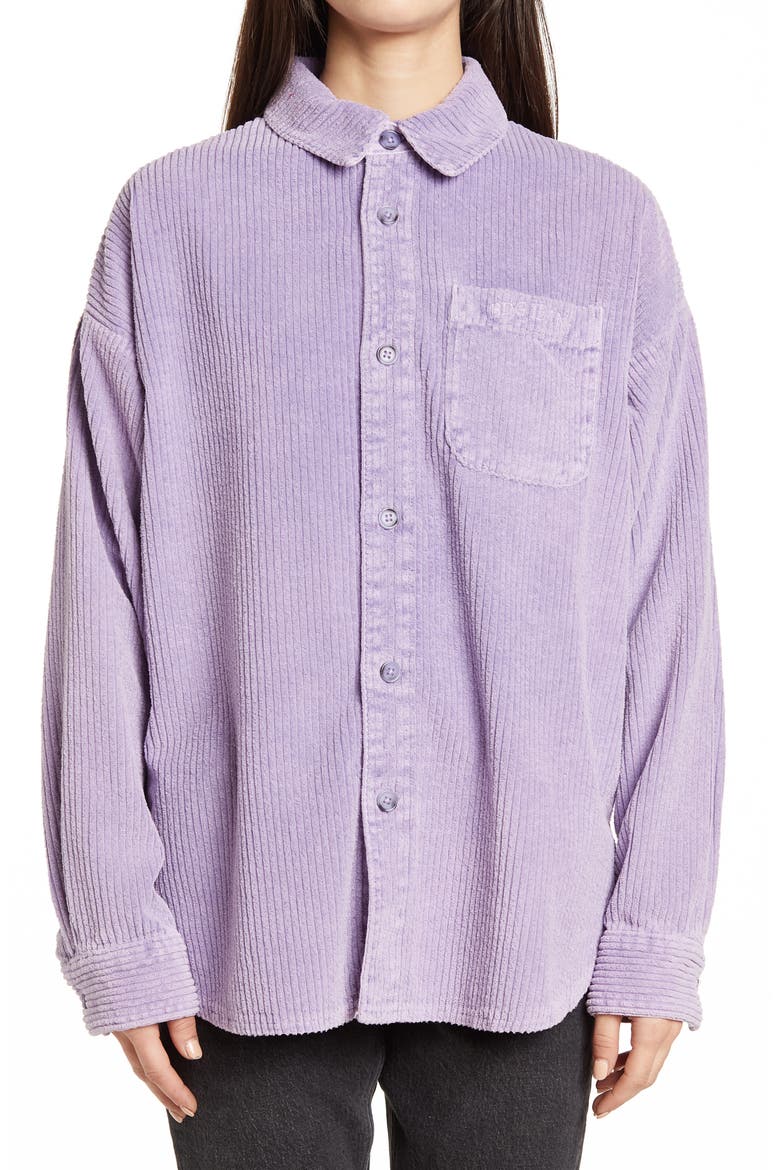 Urban Outfitters Corduroy Shirt Jacket, Alternate, color, LILAC