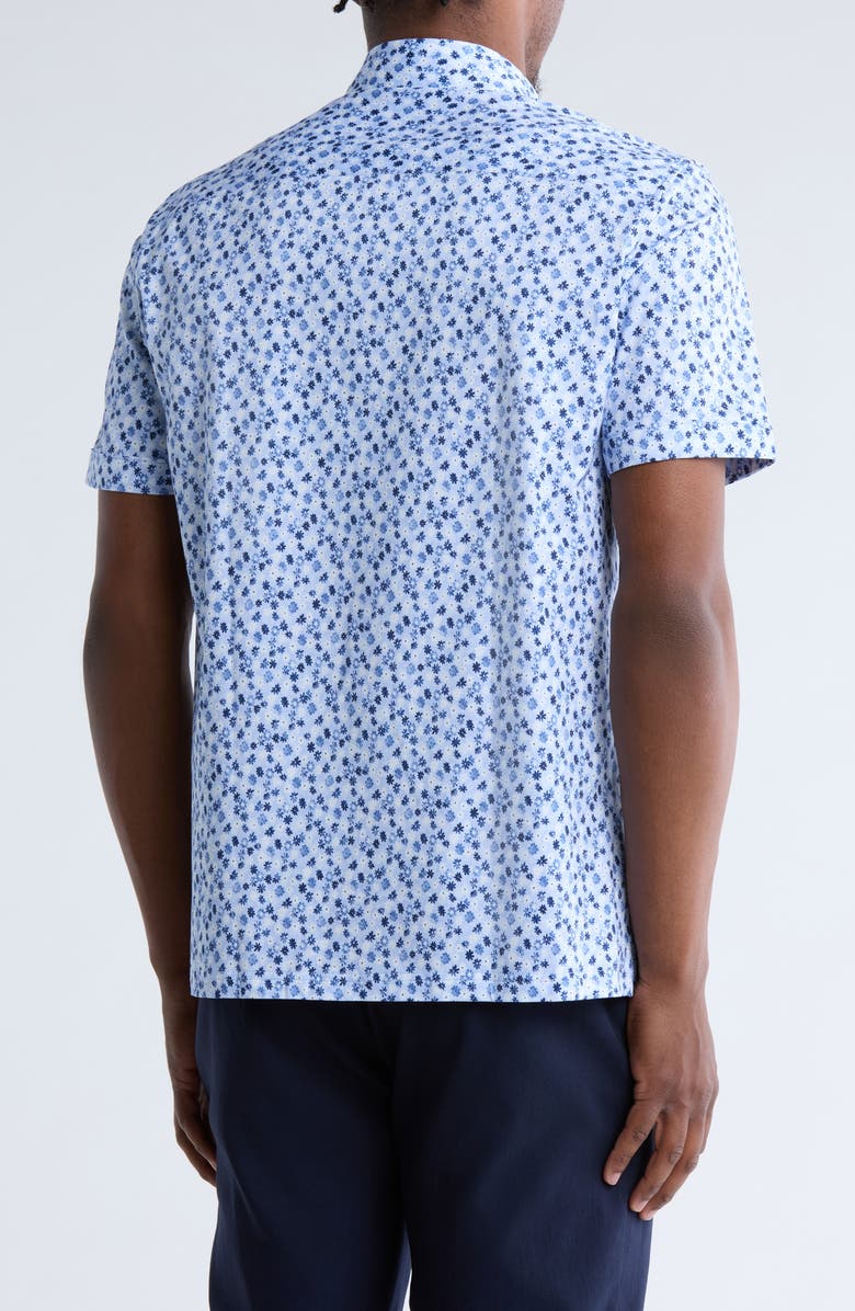 Bugatchi Milo Short Sleeve Stretch Cotton Button-Up Shirt, Alternate, color, 