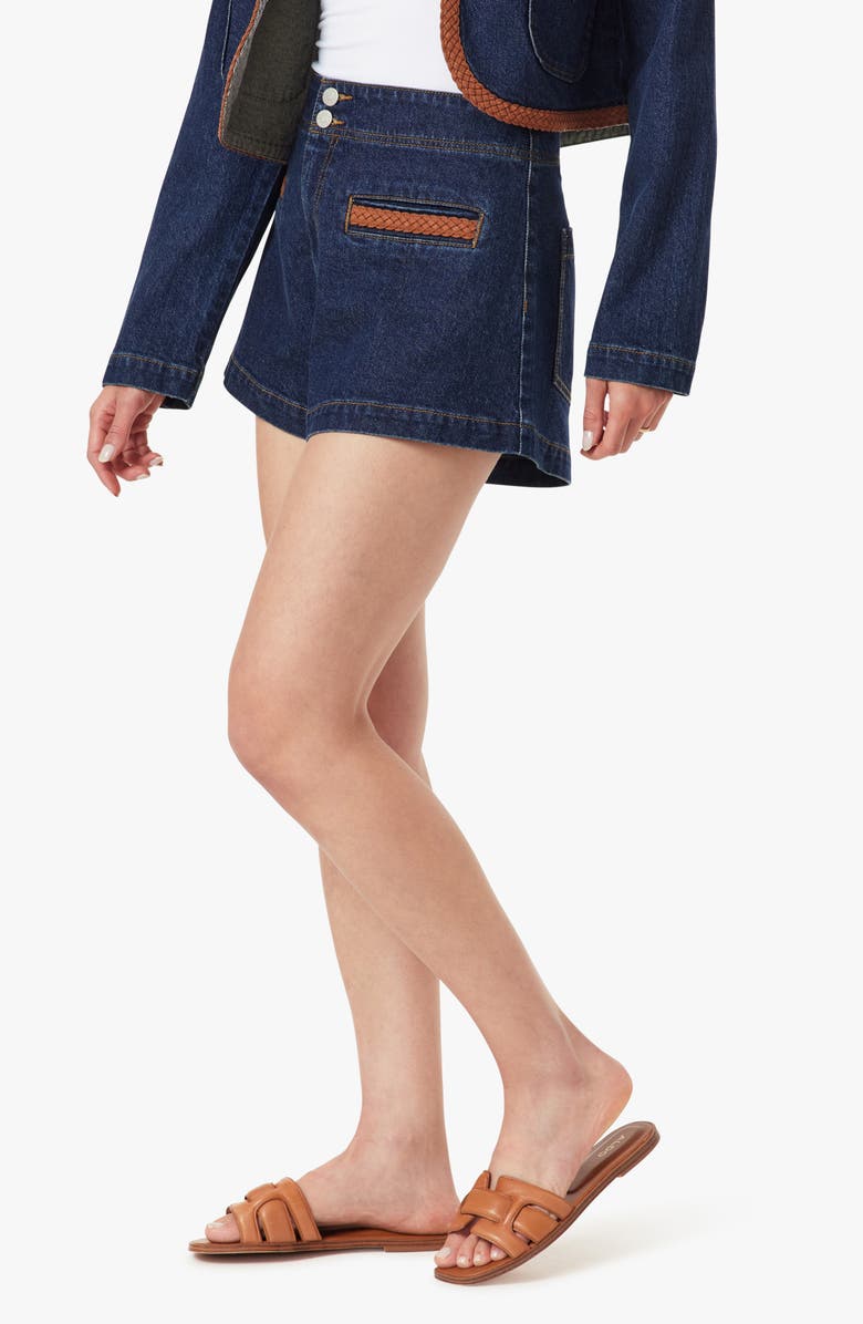 Habitual Braided High Waist Denim Shorts, Alternate, color, Tidal