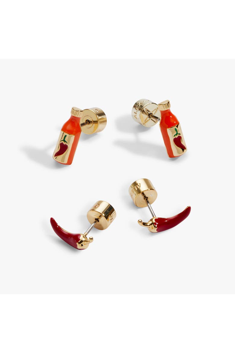 Taco Hotsauce And Pepper Stud Set, Alternate, color, Gold