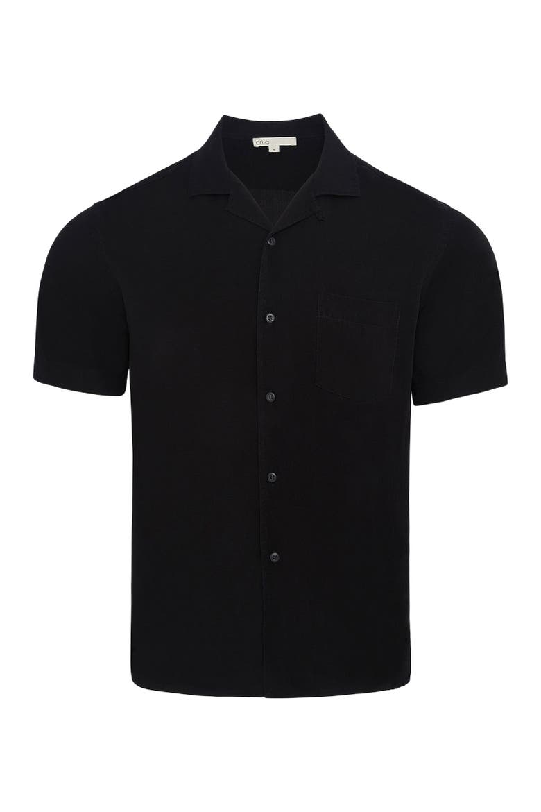 Tencel Convertible Vacation Shirt, Alternate, color, Black