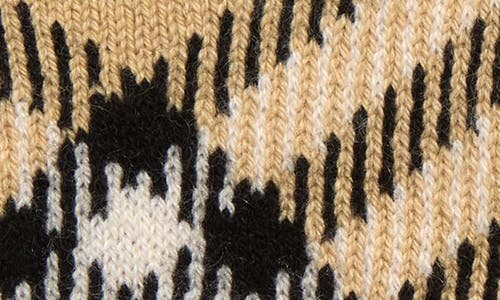 Burberry Large Core Check Cashmere Blend Gloves In Brown