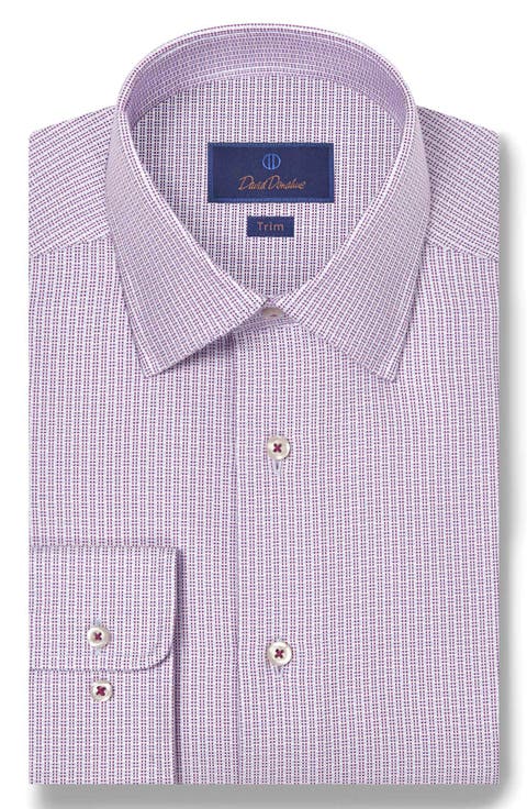 Trim Fit Micro Dobby Cotton Dress Shirt