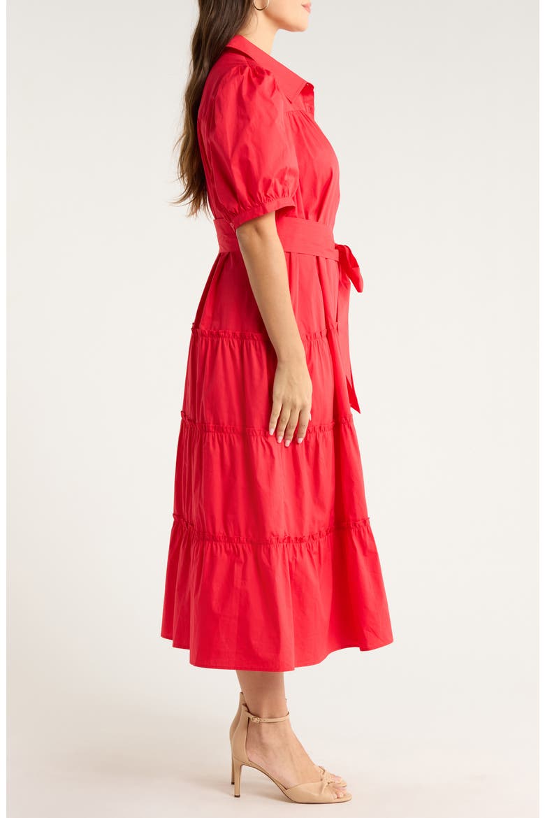 Blate Short Sleeve Shirtdress, Alternate, color, RED
