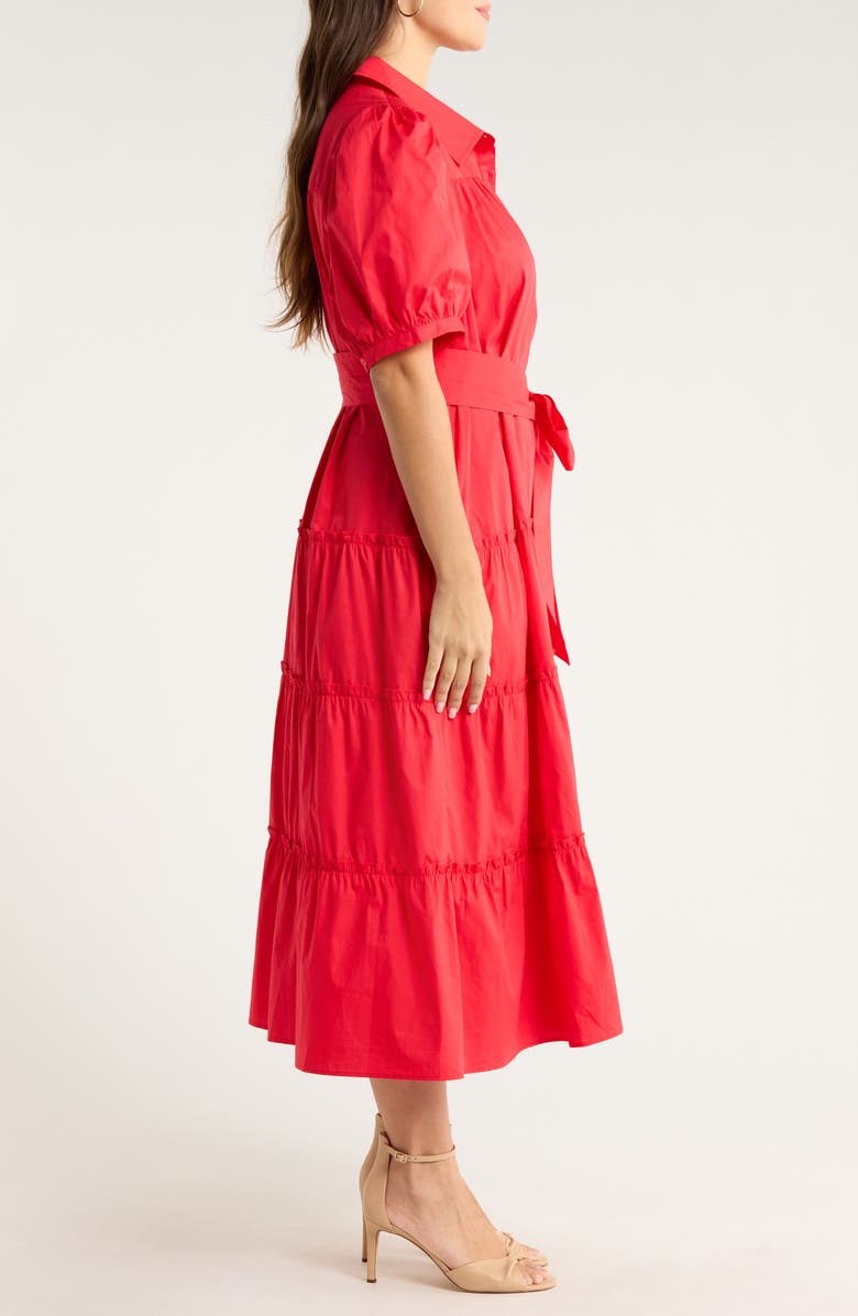 SUGARLIPS Blate Short Sleeve Shirtdress, Alternate, color, Red