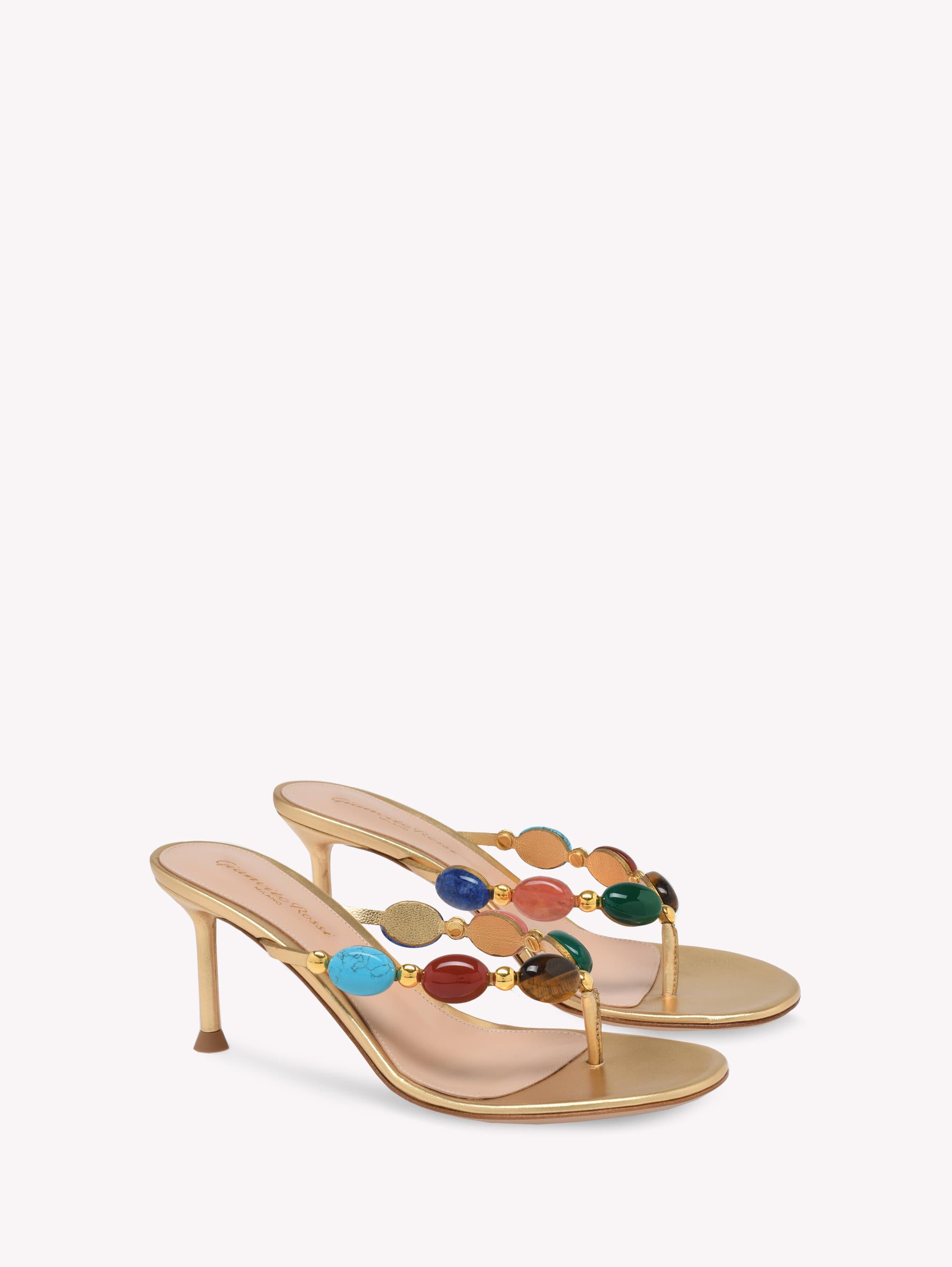 Gianvito Rossi Shanti Thong 70 Sandals, Alternate, color, Metallic Gold