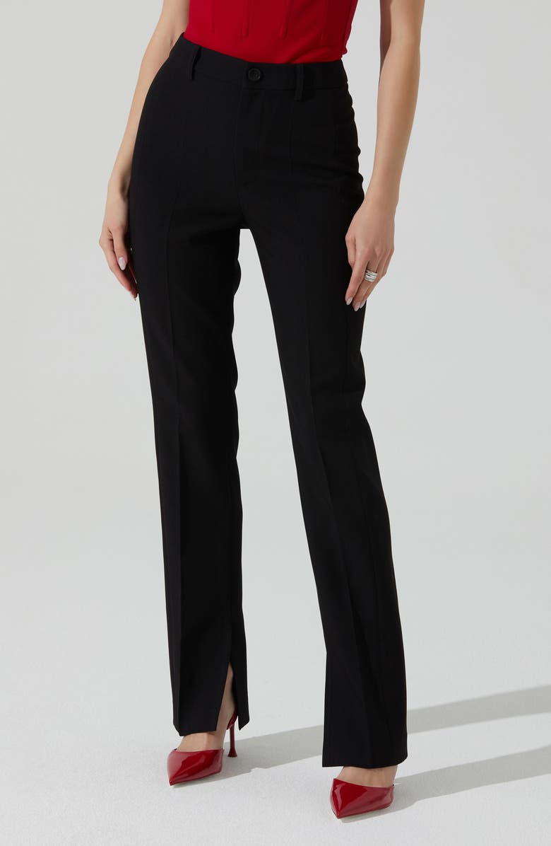 ASTR the Label Marlowe High Waist Slit Hem Pants, Alternate, color, Black