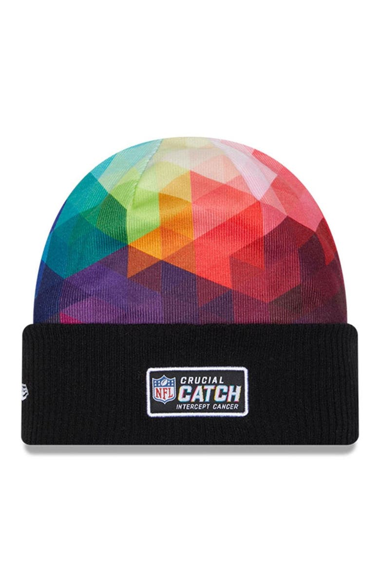 New Era Men's New Era  Black Philadelphia Eagles 2023 NFL Crucial Catch Cuffed Knit Hat, Alternate, color, 