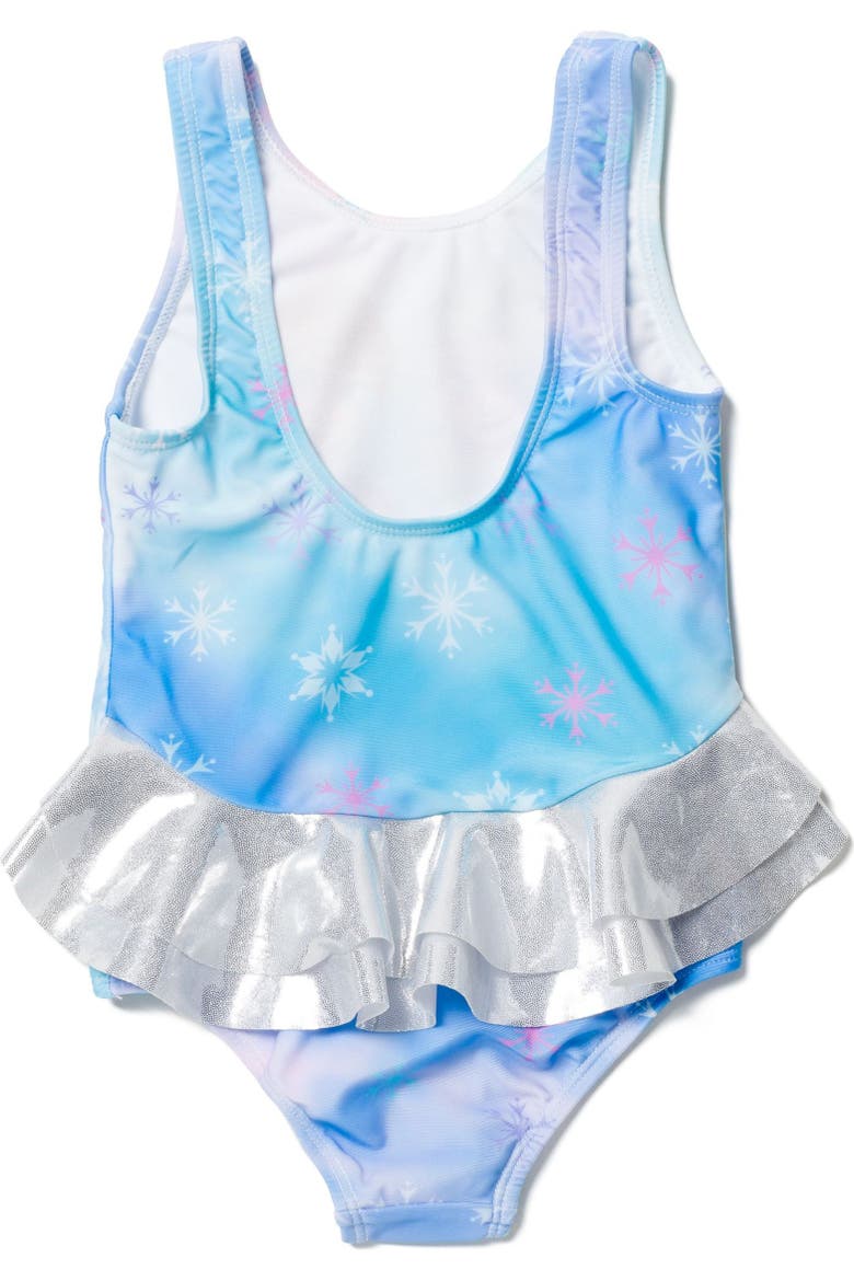 Frozen Sleeveless One Piece Swimwear, Alternate, color, Elsa Anna Watercolor