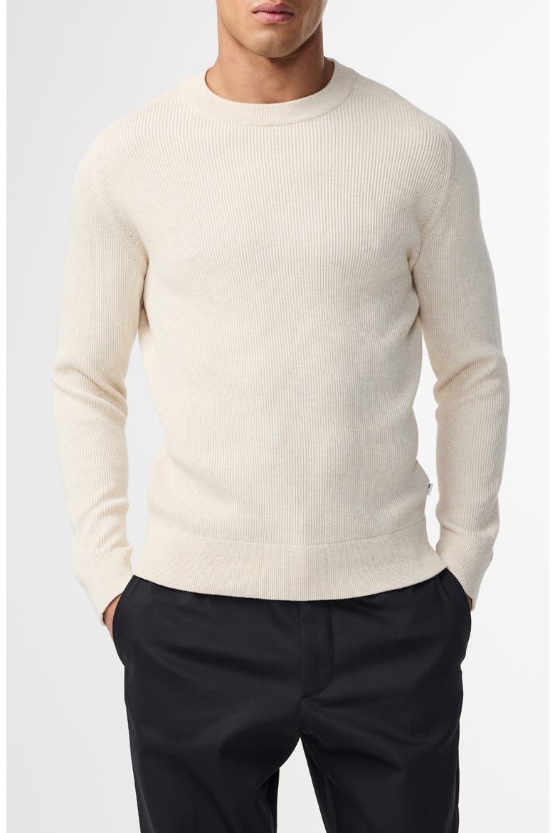 Kaley 6499 Cotton Crewneck Sweater, Main, color, IVORY