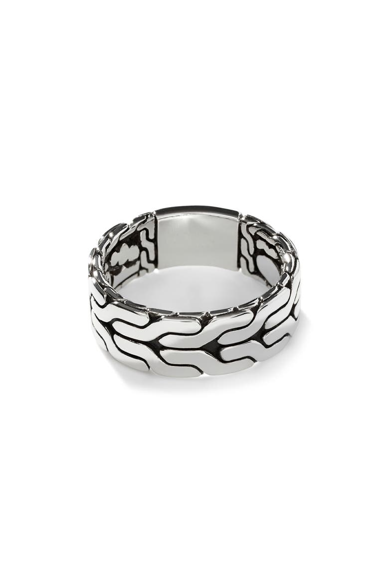 Carved Chain Band Ring, Sterling Silver, Main, color, SILVER
