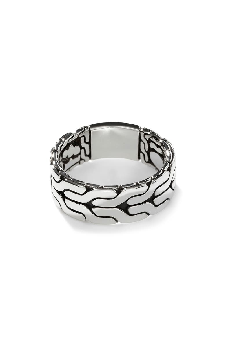 John Hardy Carved Chain Band Ring, Sterling Silver, Main, color, Silver