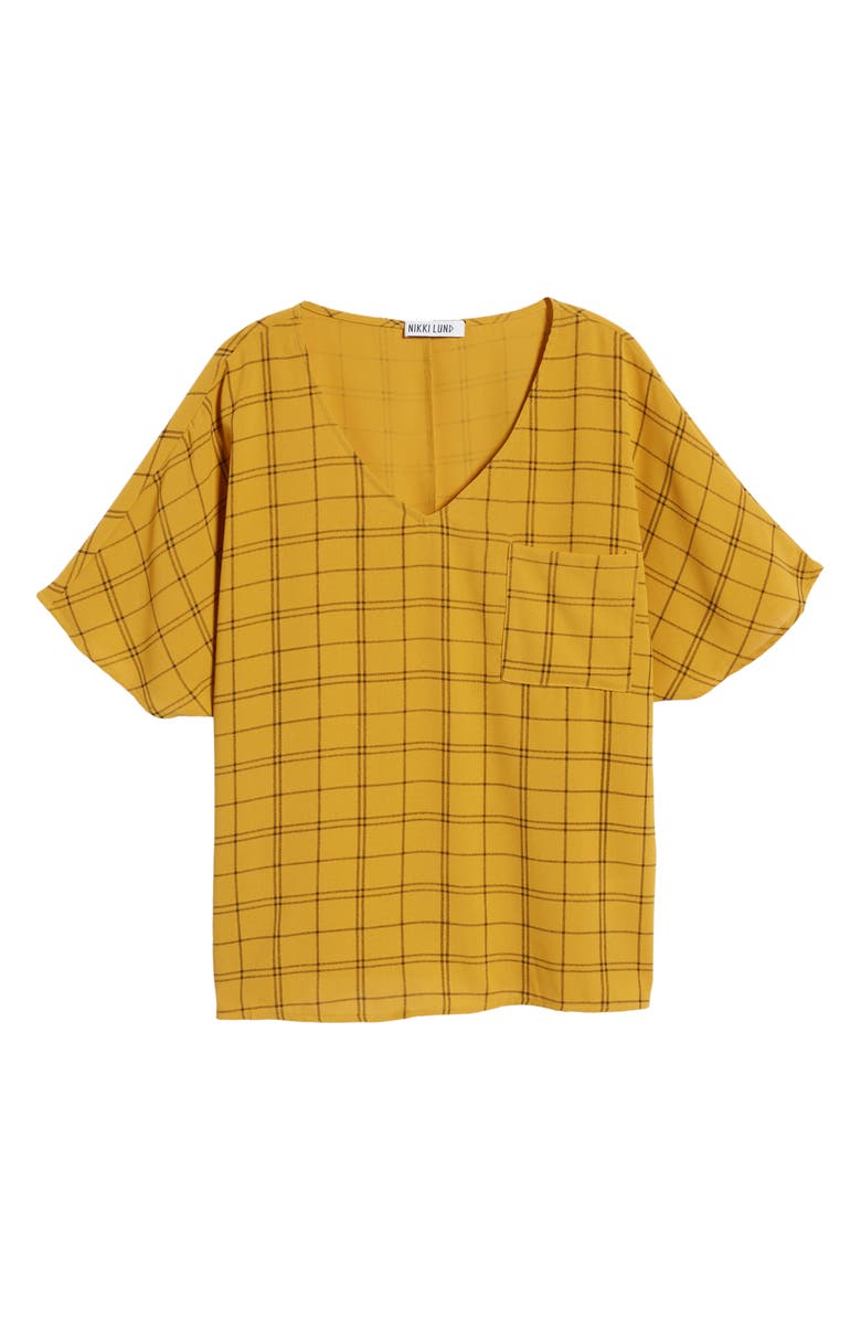 NIKKI LUND Women's Maddie Plaid Top, Alternate, color, Yellow