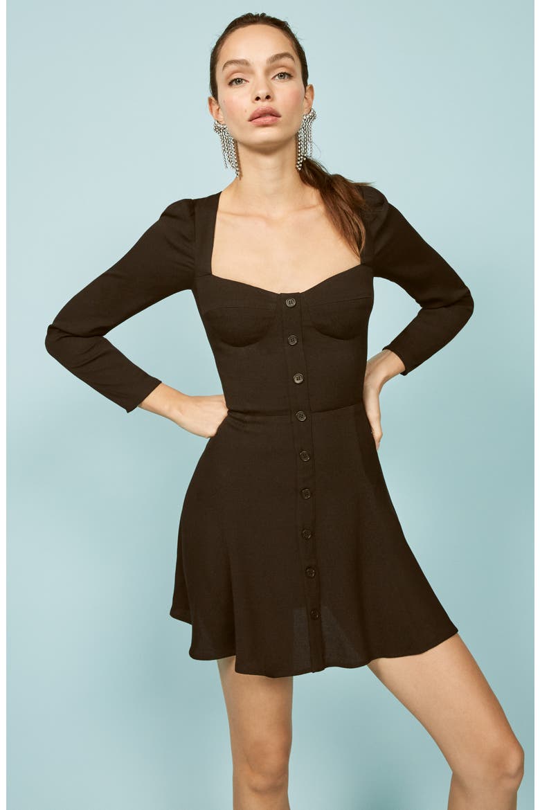 Milla Fit & Flare Minidress, Alternate, color, BLACK