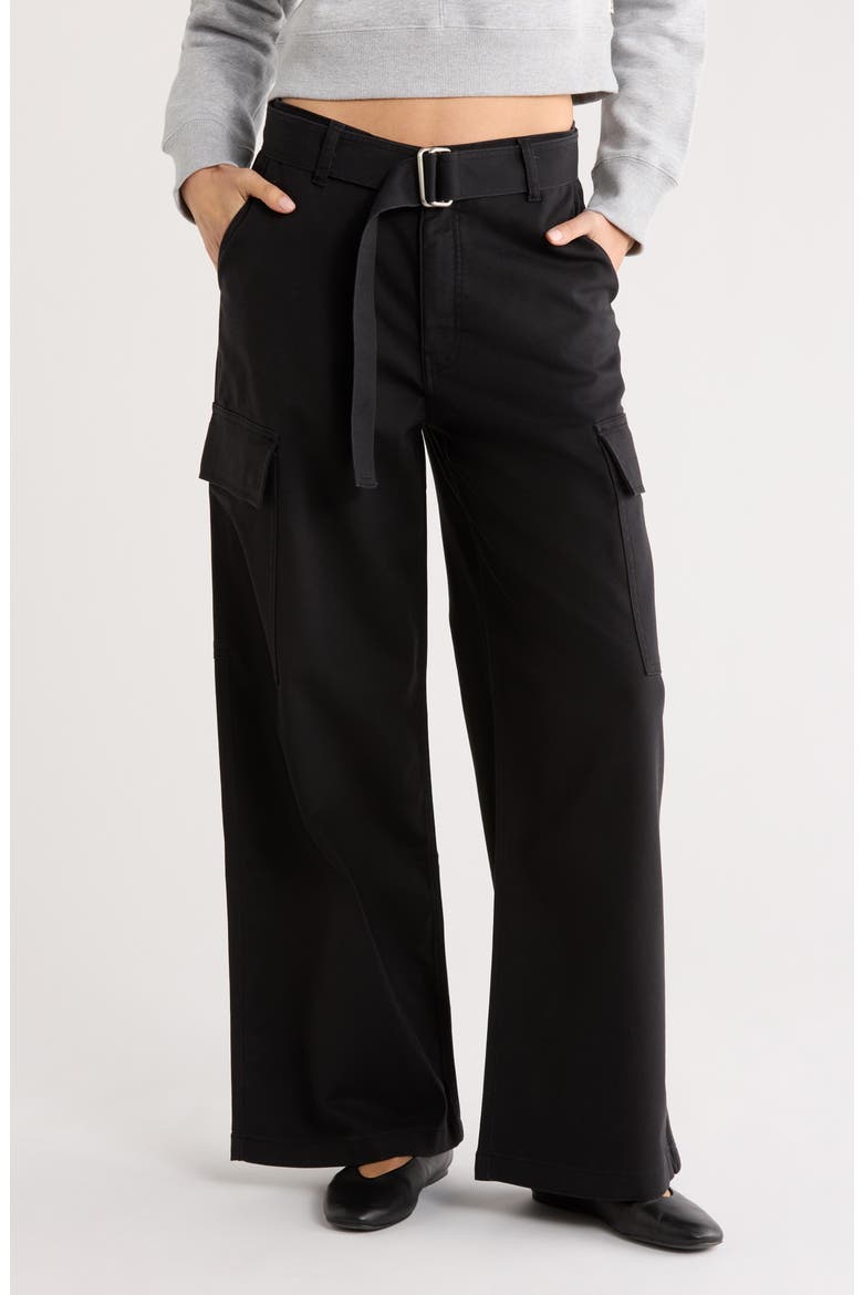Zoie Wide Leg Cargo Pants, Main, color, BLACK ONYX