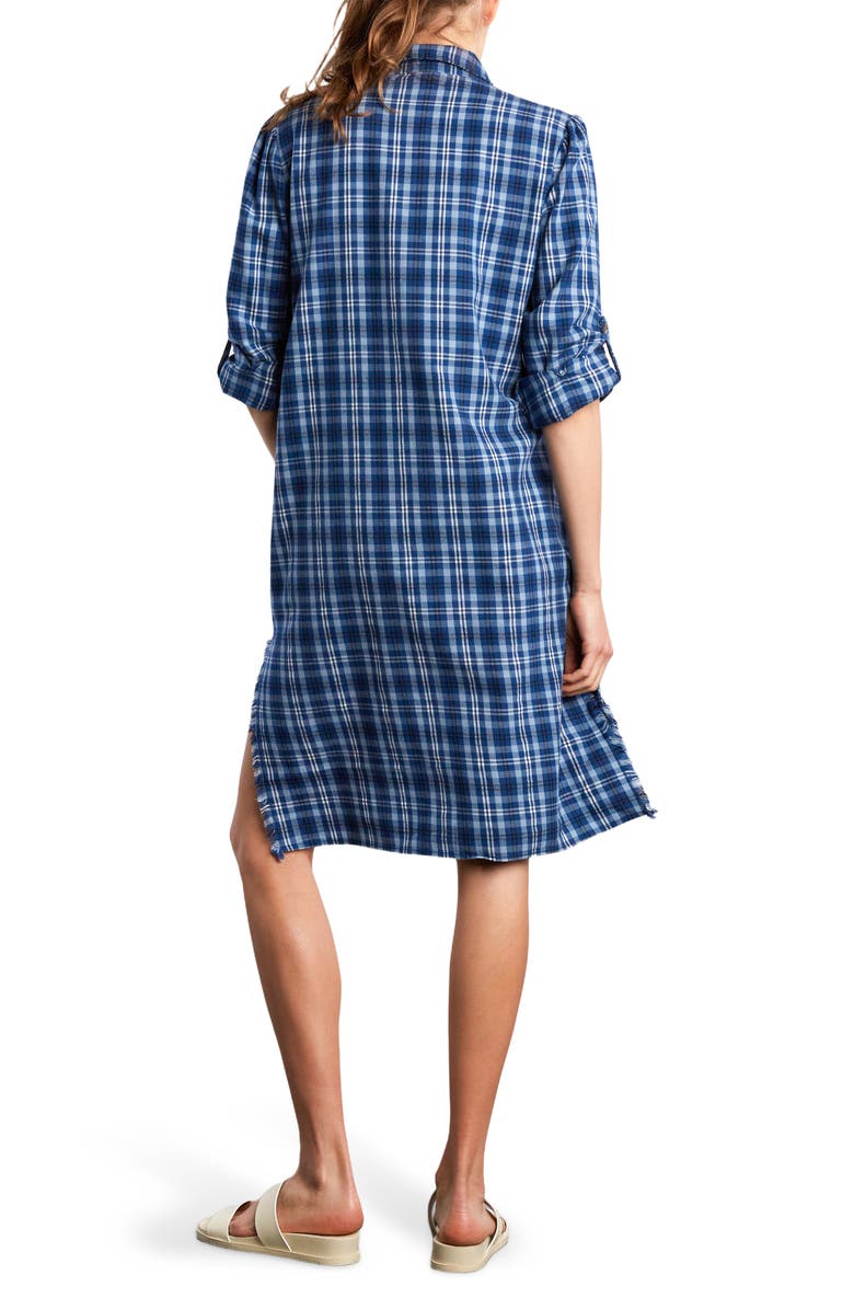 Billy T Plaid Long Sleeve Shirtdress, Alternate, color, Blue Denim Plaid