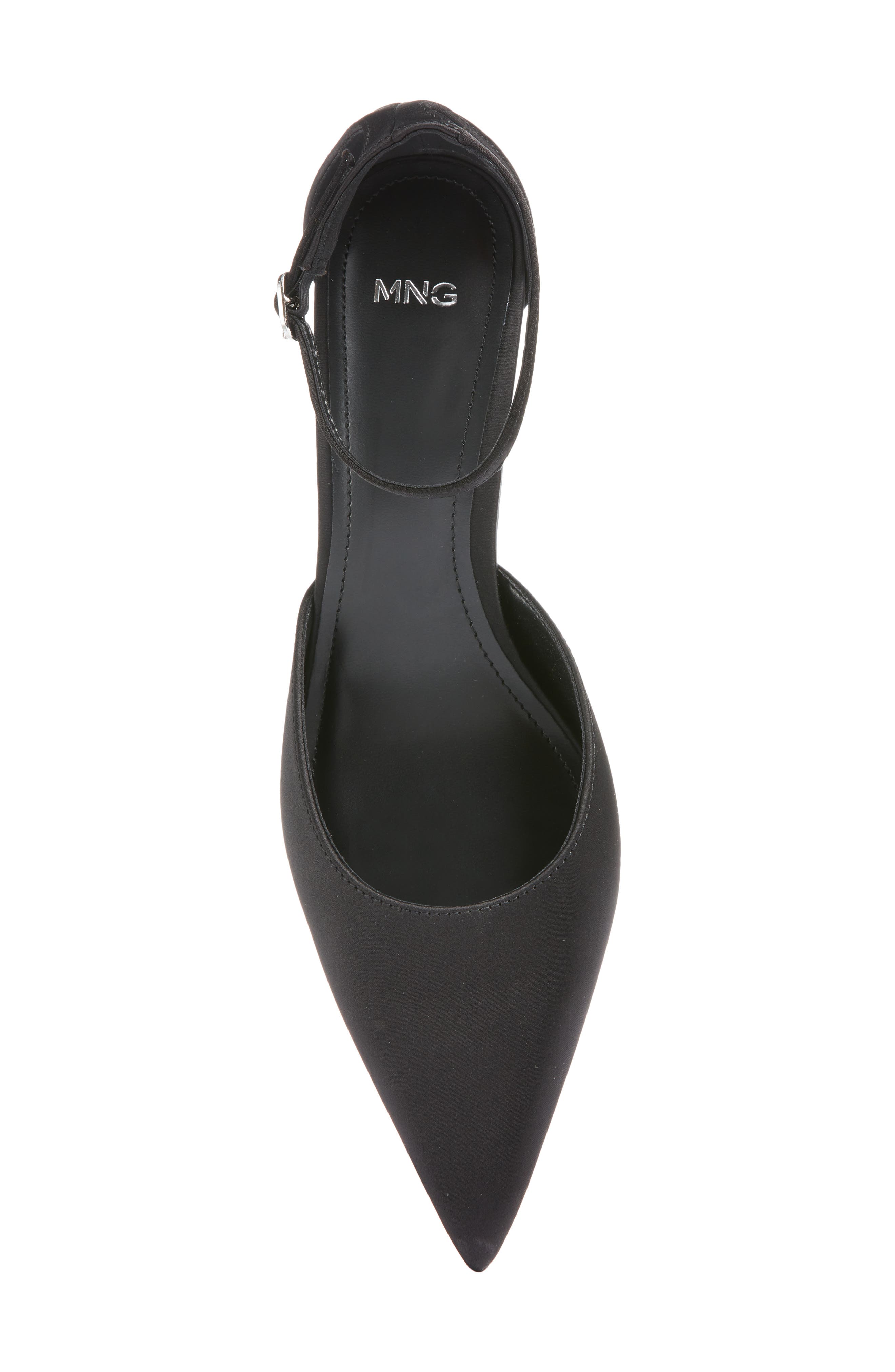 MANGO Satin Court Pump, Alternate, color, Black