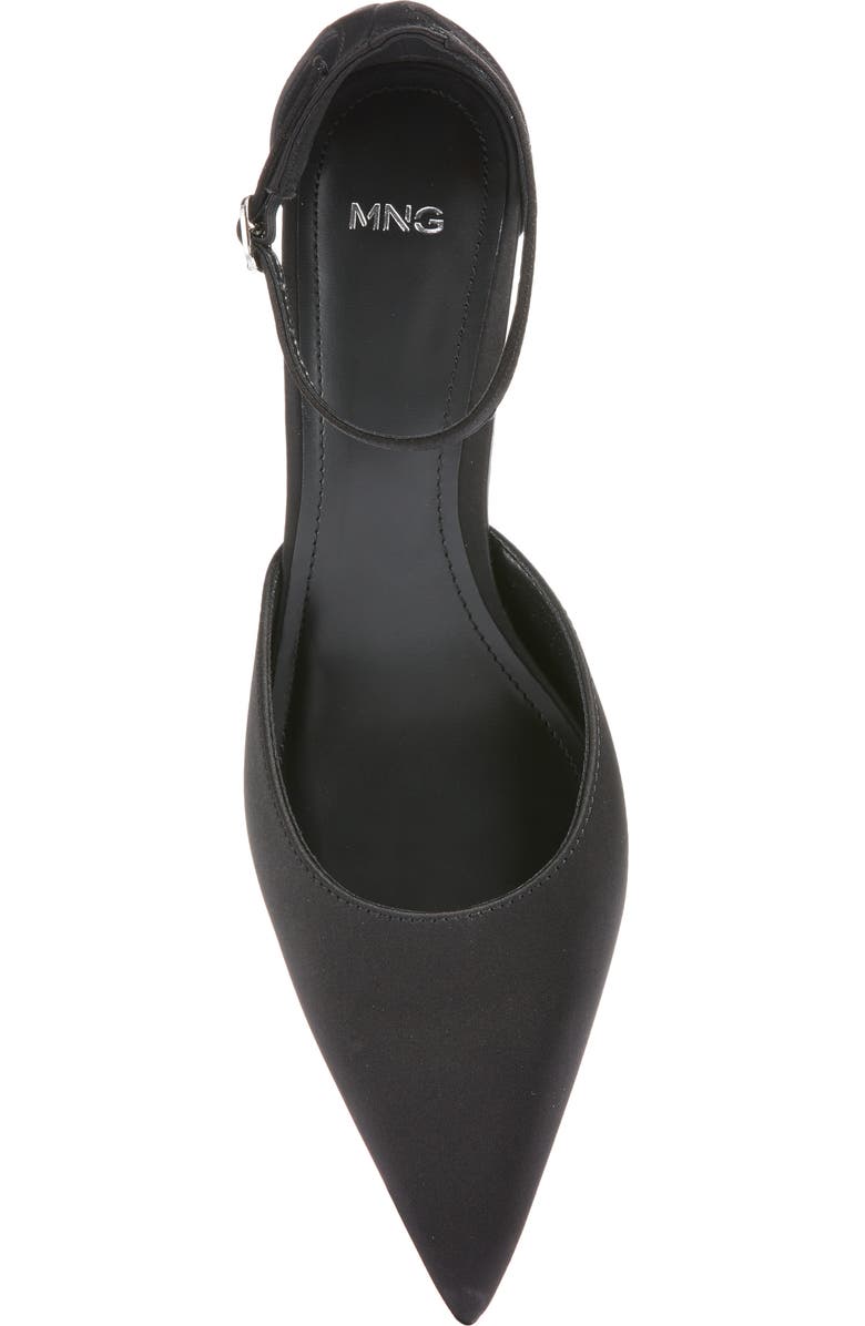 MANGO Satin Court Pump, Alternate, color, Black