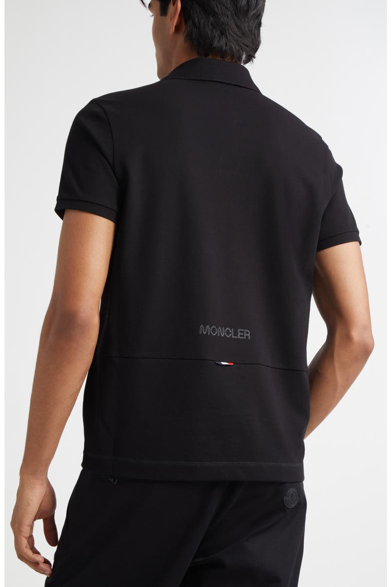 Logo Cotton Piqué Polo, Alternate, color, BLACK