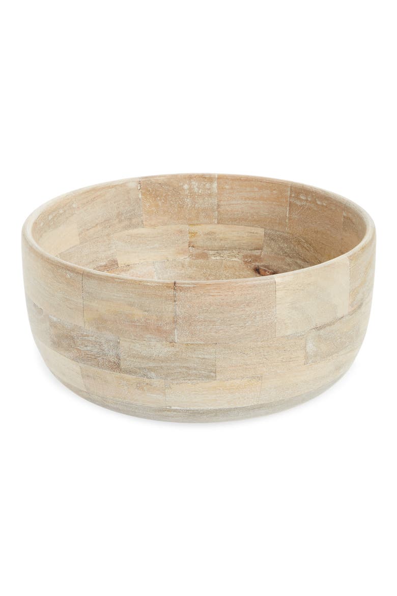 at Home Medium Wood Serving Bowl, Main, color, BLONDE