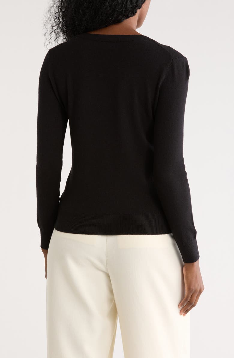 T Tahari Crewneck Sweater, Alternate, color, Black
