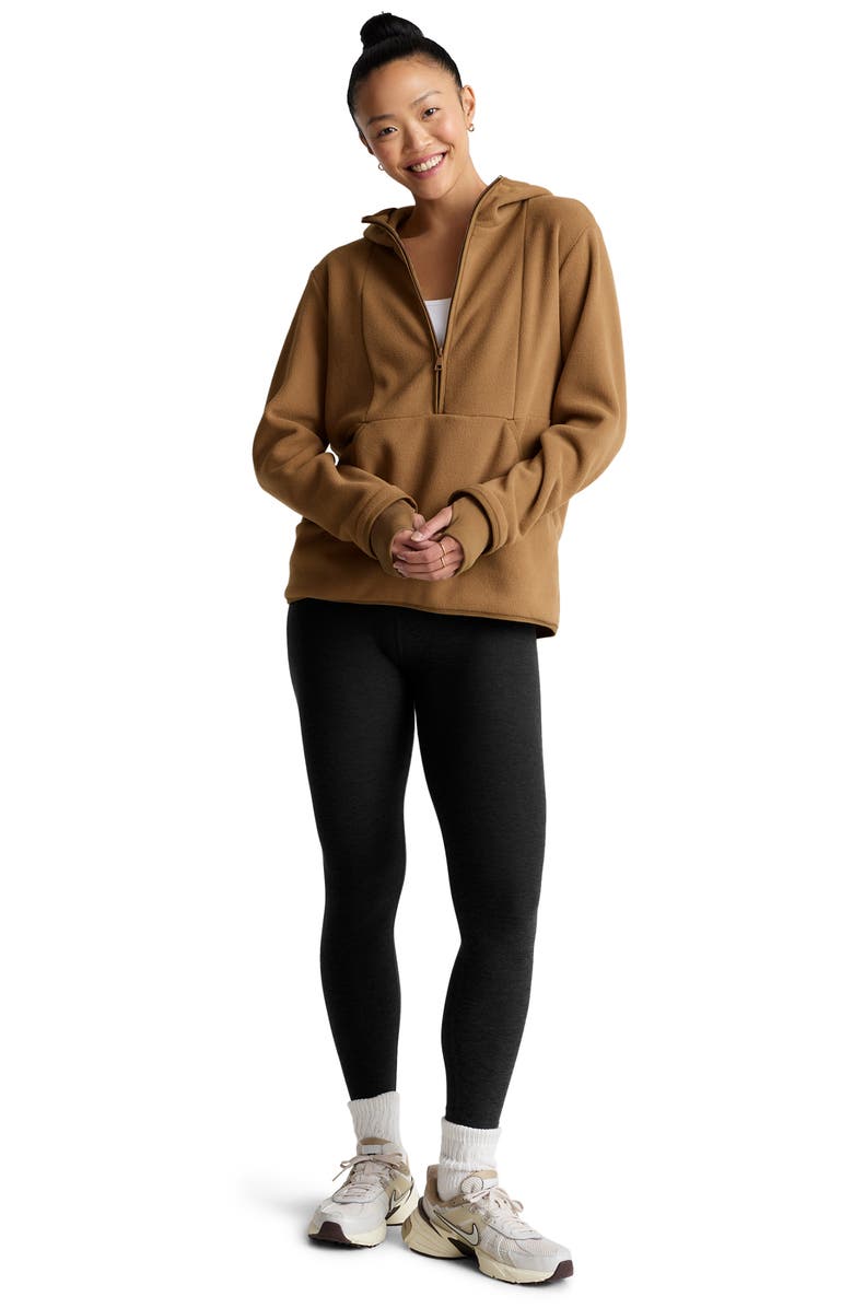 Beyond Yoga Activate Fleece Half Zip Pullover, Alternate, color, Deep Tan