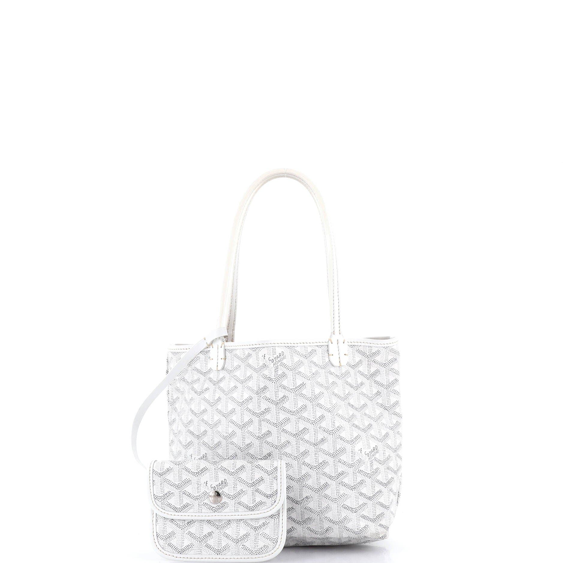 Pre-Owned Goyard Saint Louis Junior Tote Coated Canvas, Alternate, color, White