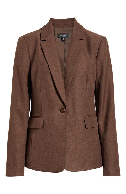 One-Button Peak Lapel Blazer