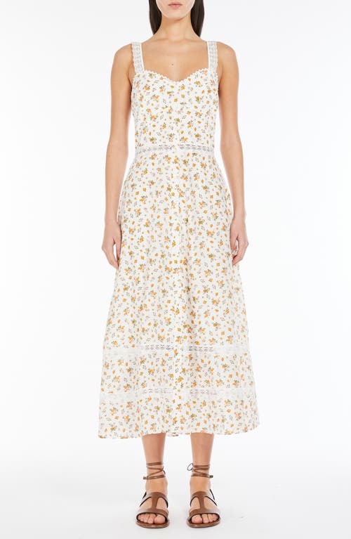 Weekend Max Mara Floral Lace Detail Silk Dress In White