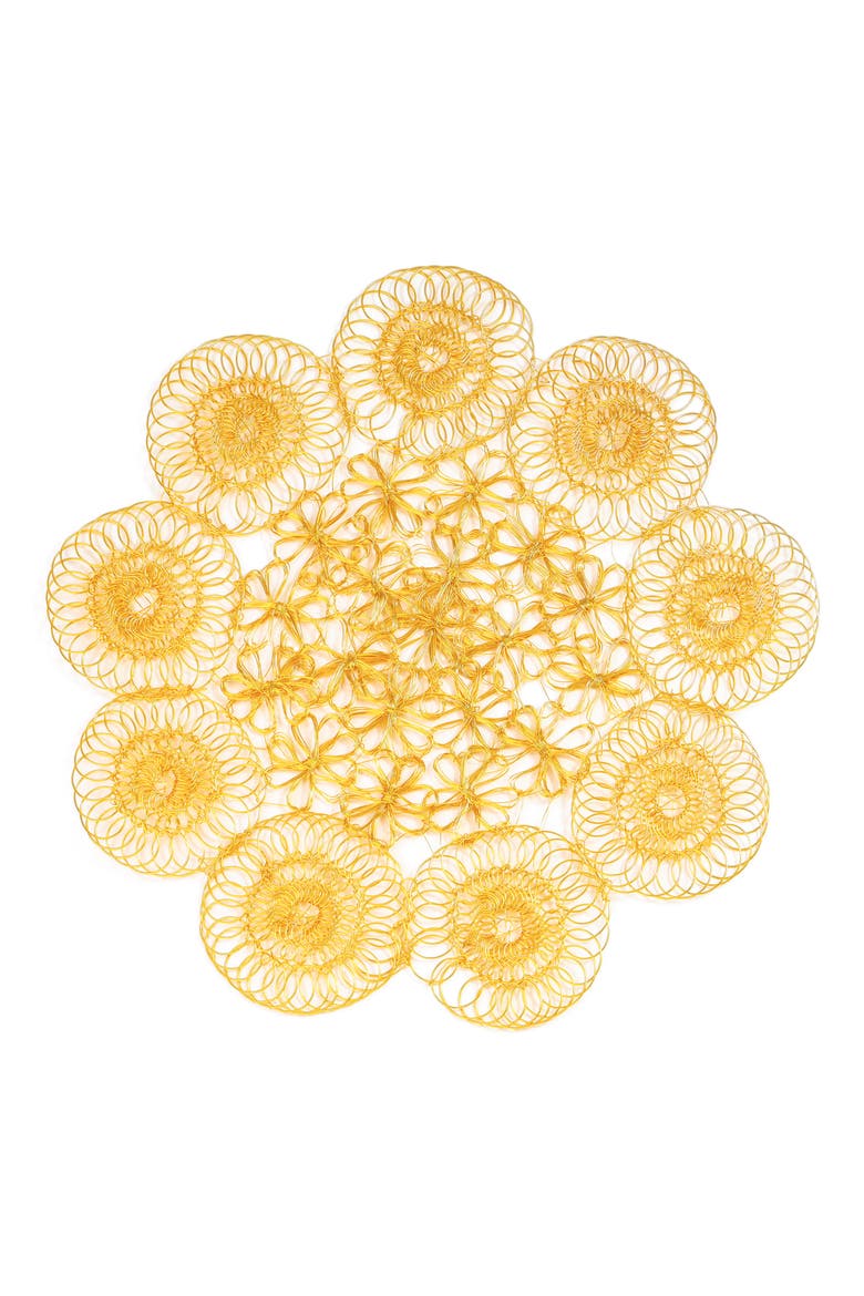 Golden Orbit Metal Placemat, Main, color, GOLD