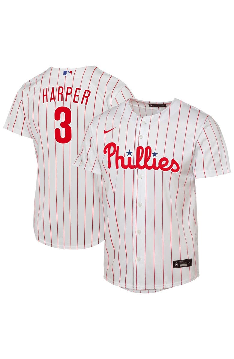 Nike Youth Nike Bryce Harper White Philadelphia Phillies Home Replica Player Jersey, Alternate, color, White