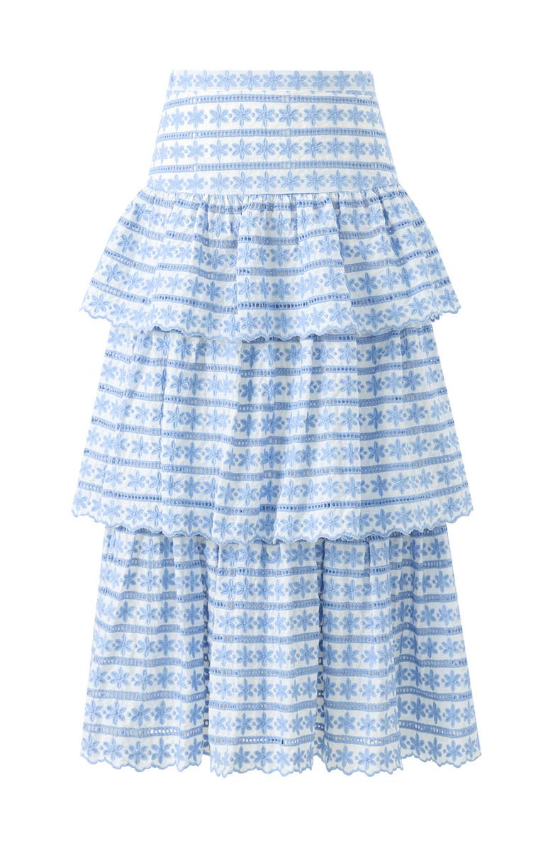 Marlo Kids Odessa Frill Embroidered Maxi Skirt, Main, color, Powder Blue