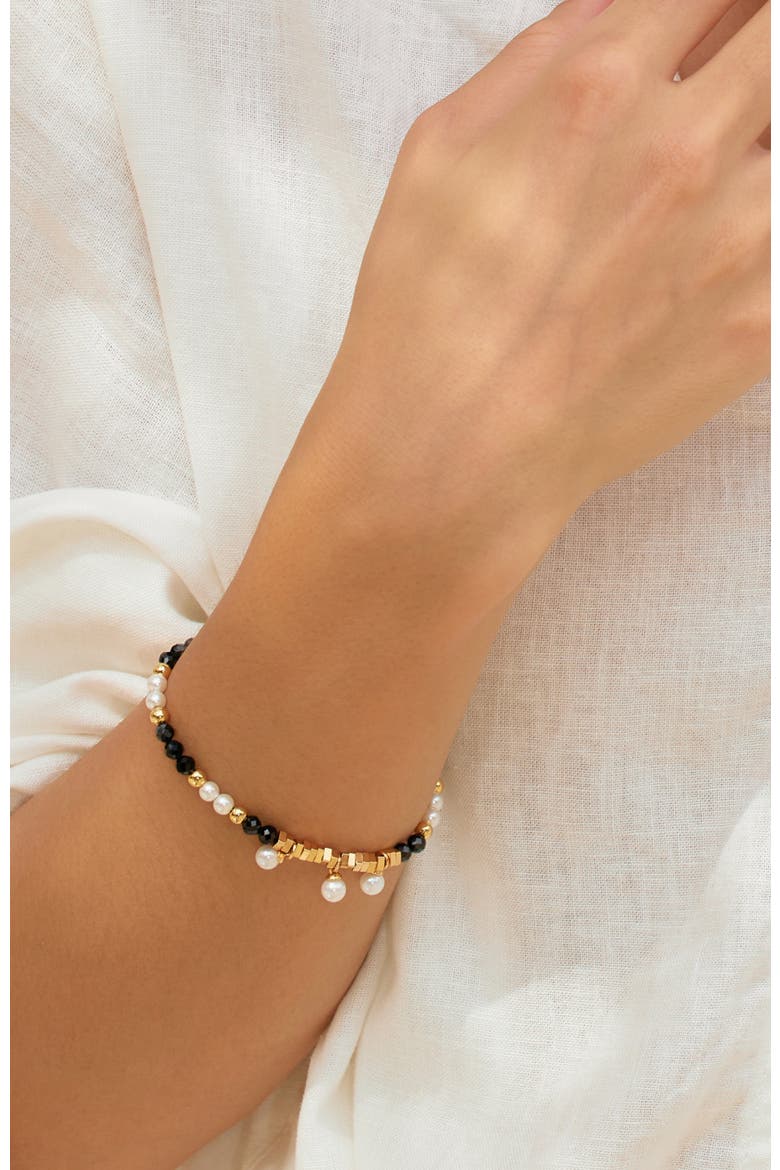 Poseidon Bracelet, Alternate, color, Black & White & Gold