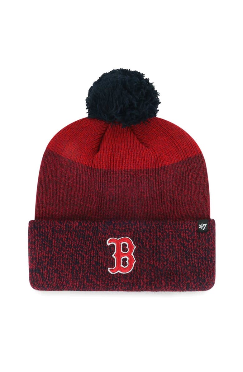 '47 Men's '47 Red Boston Red Sox Darkfreeze Cuffed Knit Hat with Pom, Main, color, Red