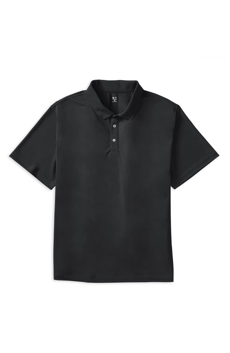 B+T Essentials Big & Tall Solid Golf Polo Shirt, Alternate, color, Black