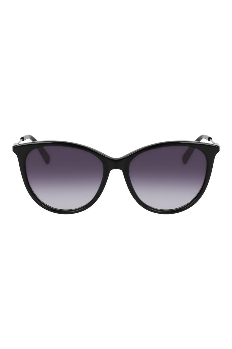 55mm Gradient Tea Cup Sunglasses, Main, color, BLACK