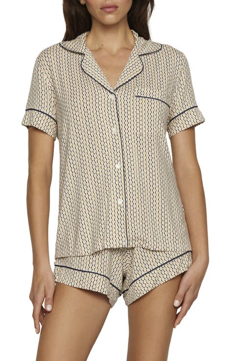Gisele Printed Relaxed Jersey Knit Short Pajamas