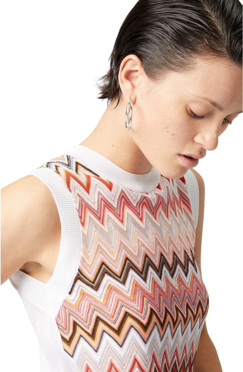 Missoni Viscose-blend Crewneck Vest With Chevron Insert, Alternate, color, Multicoloured