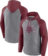FANATICS Men's Fanatics Branded Maroon/Heather Gray Texas A&M Aggies Wrap Up Raglan Pullover Hoodie