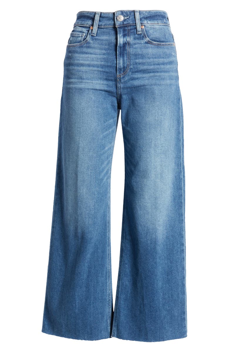 PAIGE Anessa Raw Hem Wide Leg Jeans, Alternate, color, 